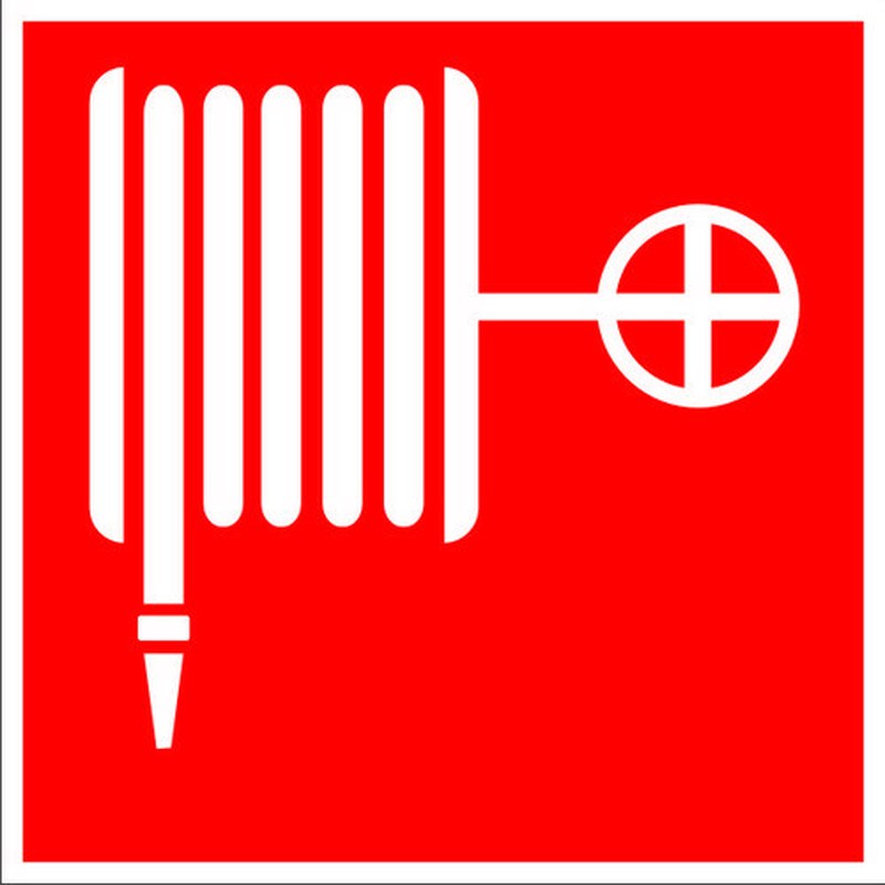 Знак ПБ (люм)"Пожарный кран" наклейка 200х200